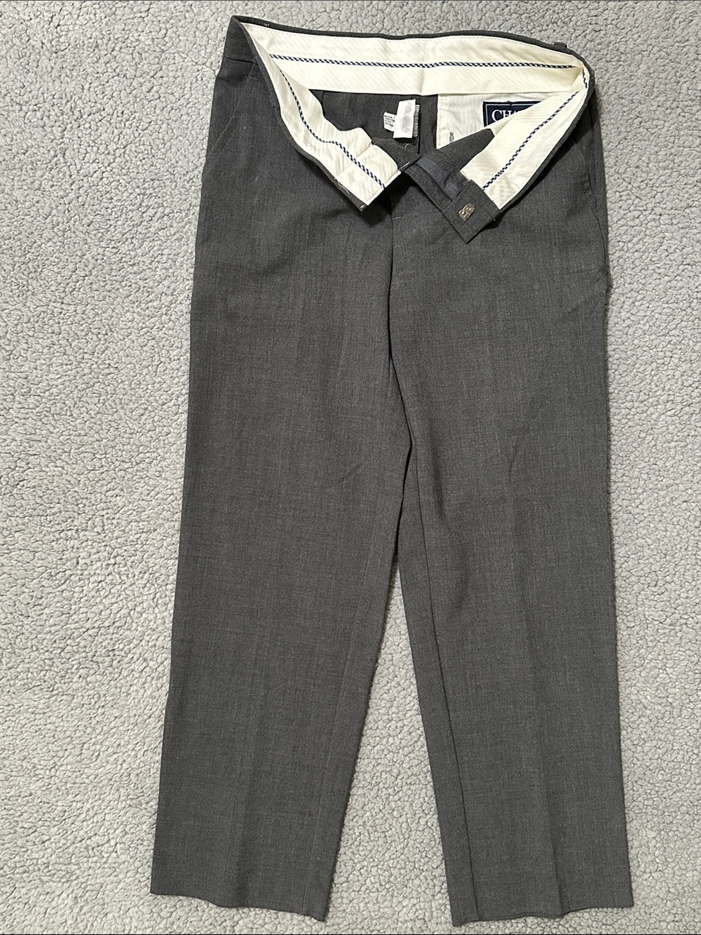 Chaps Women’s Charcoal Gray Dress Pants Size 12 Husky Stretch Straight Leg